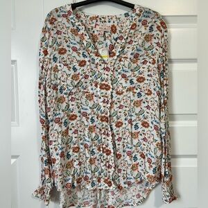NWT Per Se Fall Floral Blouse